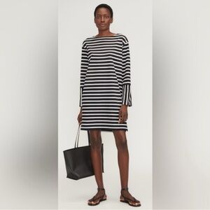 Striped Blue and White Crew Neck Dress